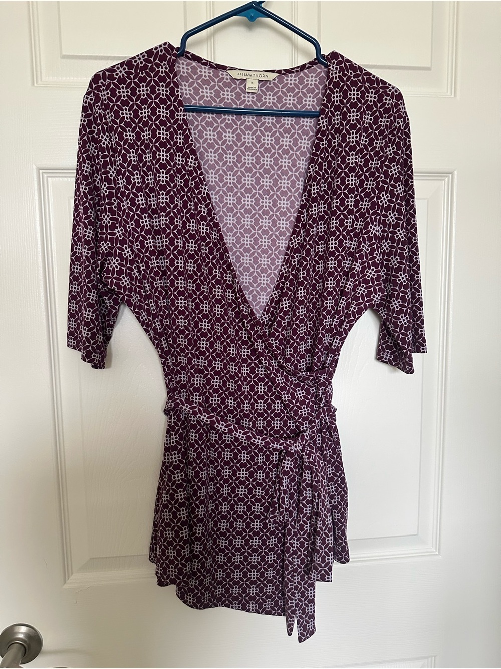 41 Hawthorn Wrap-Style Top in Berry Print